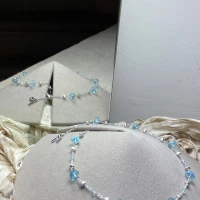 Marco Bicego Collana oro bianco e topazi azzurri cod: CB904-TP01 (W-02-410)