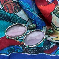 Orecchini Giampiero Fiorini argento brunito con quarzo e zirconi cod: 0188AG9460171D