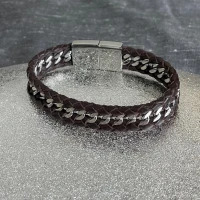 Sector bracciale in pelle e acciaio cod:  SXM05