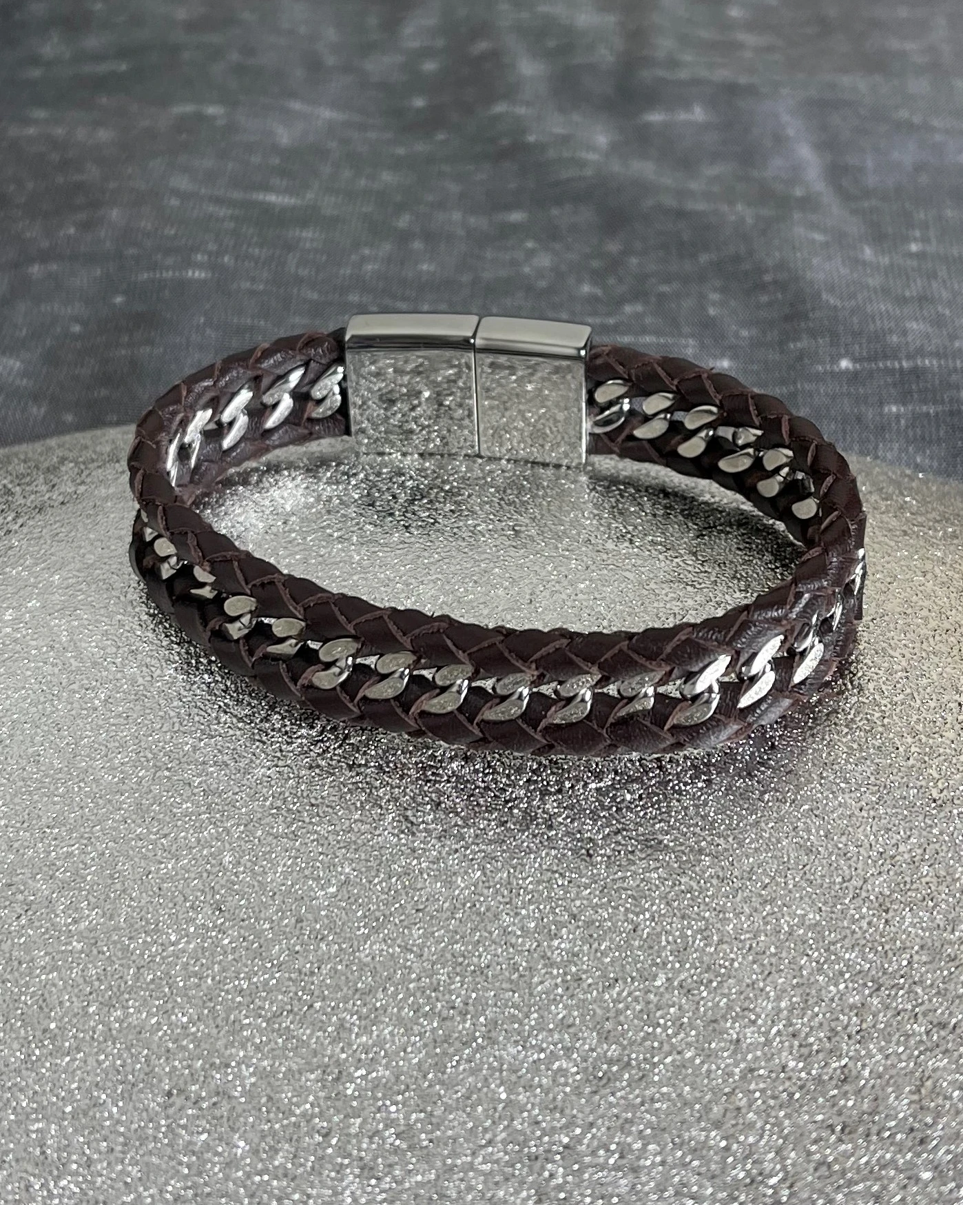 Sector bracciale in pelle e acciaio cod:  SXM05