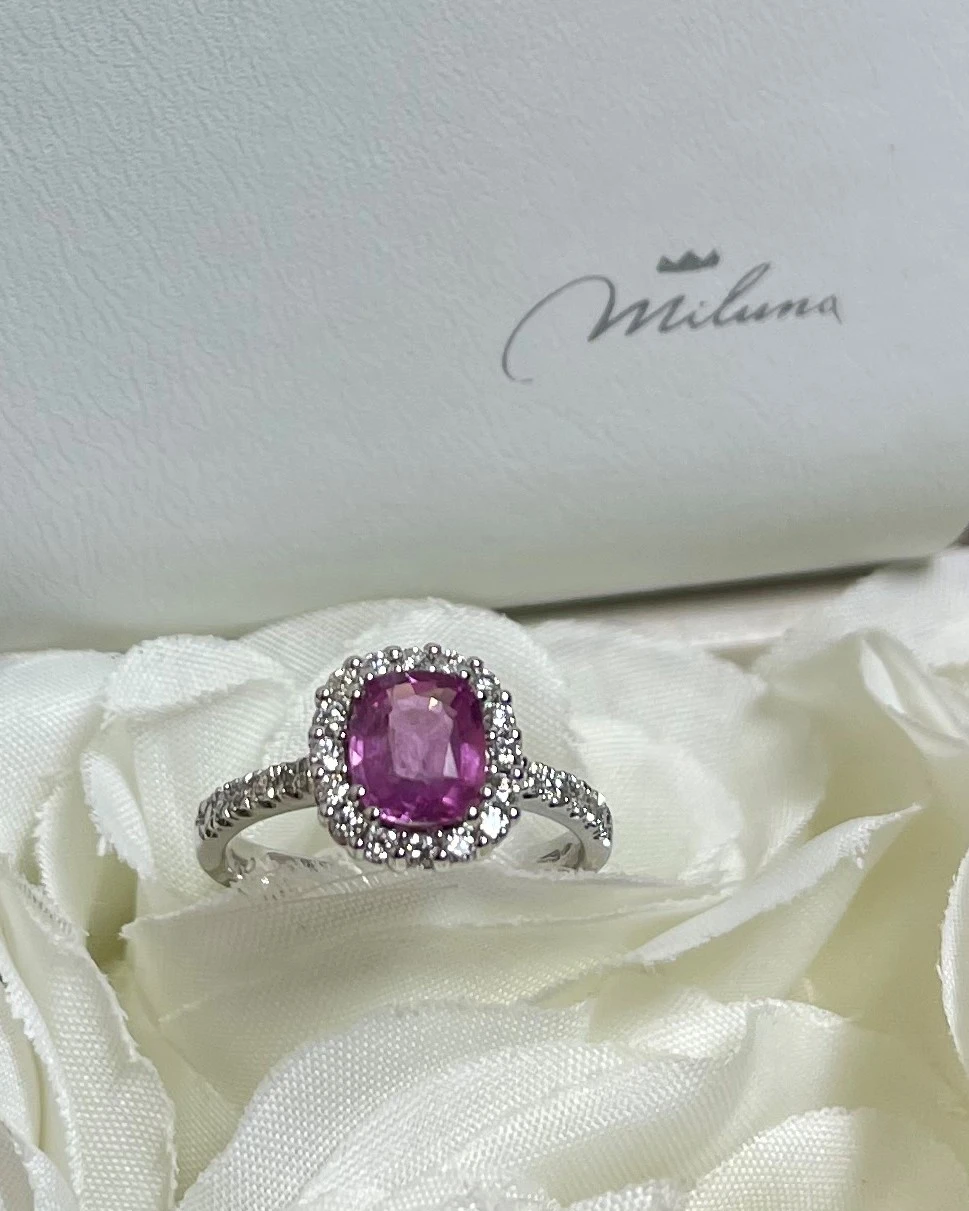 Miluna Anello oro con Zaffiro e brillanti cod: LID3495