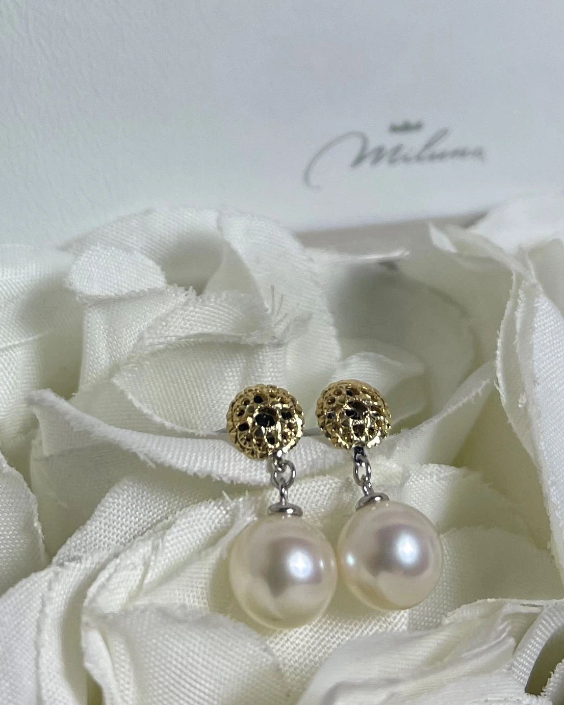 Miluna Orecchini  in oro con Perle cod: PER254BG