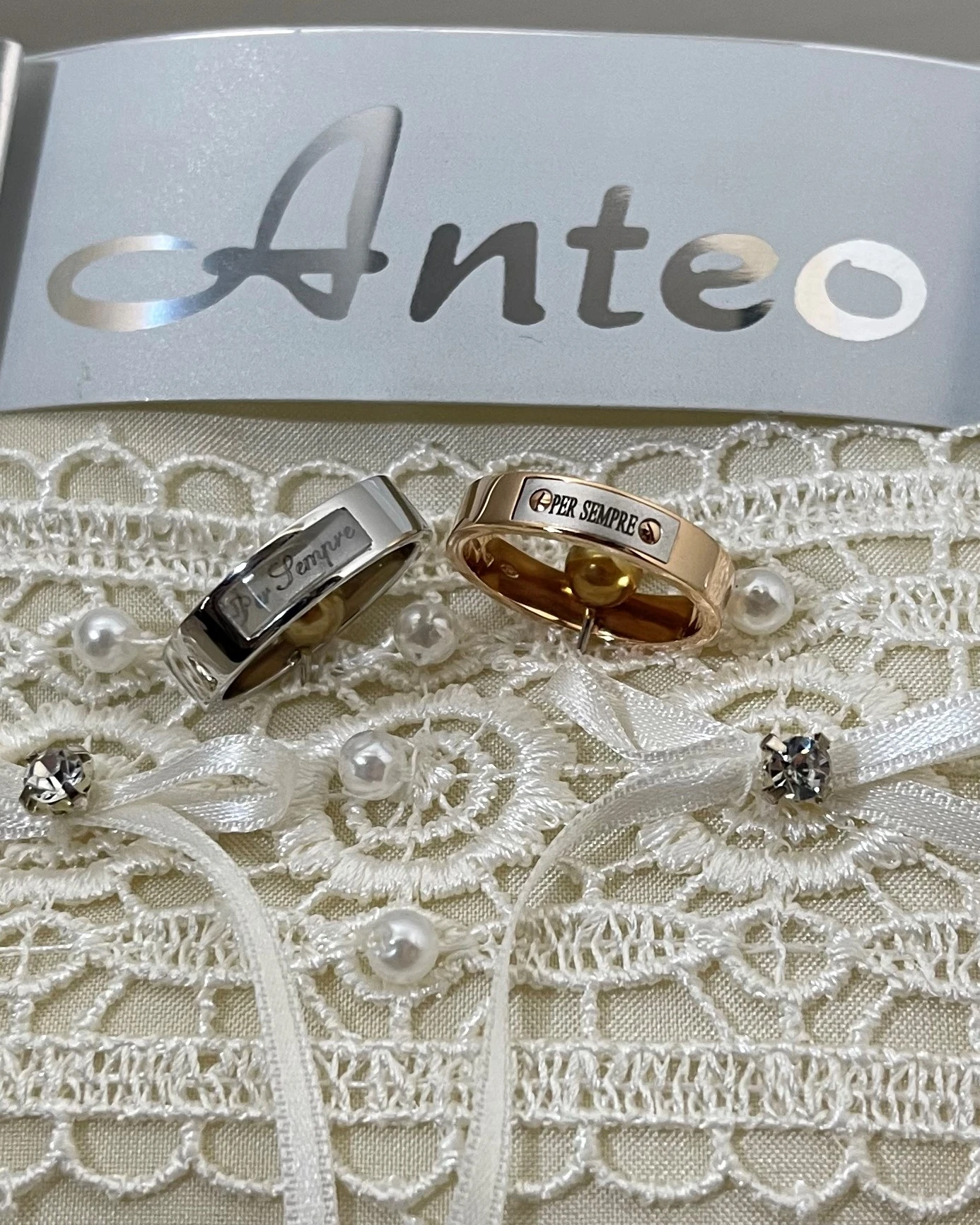 Anteo Fede in oro bianco "Per Sempre" cod: 0712