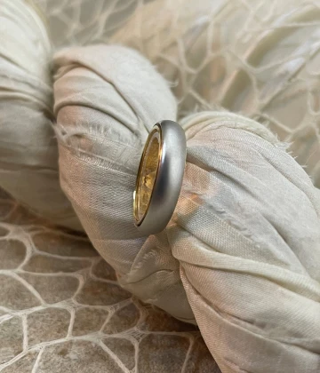 Anteo fede in oro bianco e giallo  cod: T166  (S)