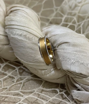 Anteo fede in oro bianco e giallo  cod: JT140  (S)