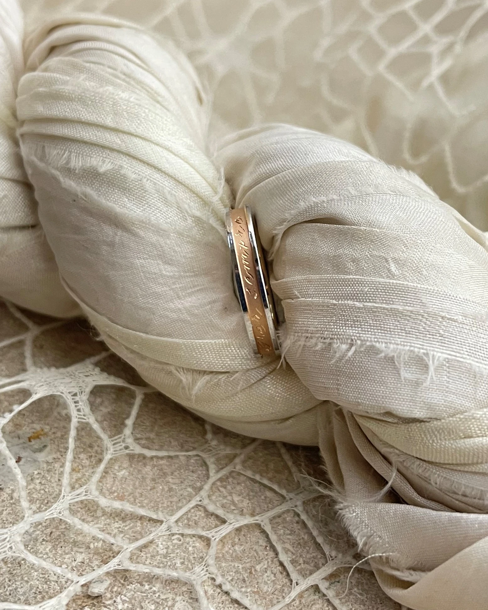 Anteo fede in oro bianco e rosa cod: 0804BIc  (S)