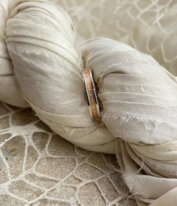 Anteo fede in oro bianco e rosa cod: 0804BIc  (S)