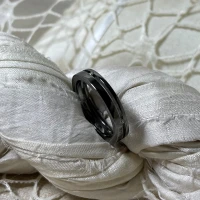 Anteo fede in oro nero con brillanti  cod: 0553_N  (S)