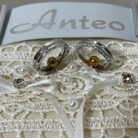 Anteo fede in oro bianco con brillanti  cod: 0502 (S)
