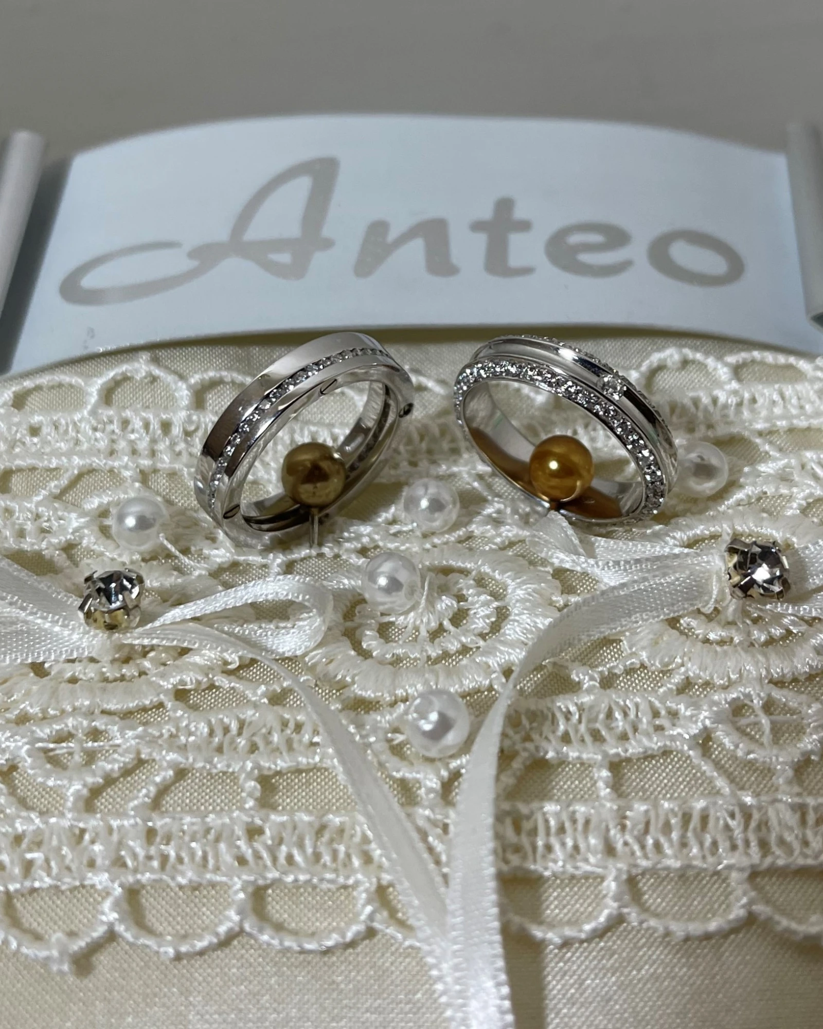 Anteo fede in oro bianco con brillanti  cod: 0502 (S)