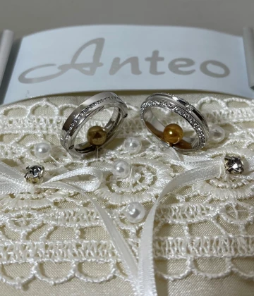 Anteo fede in oro bianco con brillanti  cod: 0502 (S)