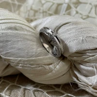 Anteo fede in oro bianco con brillanti  cod: 0502 (S)