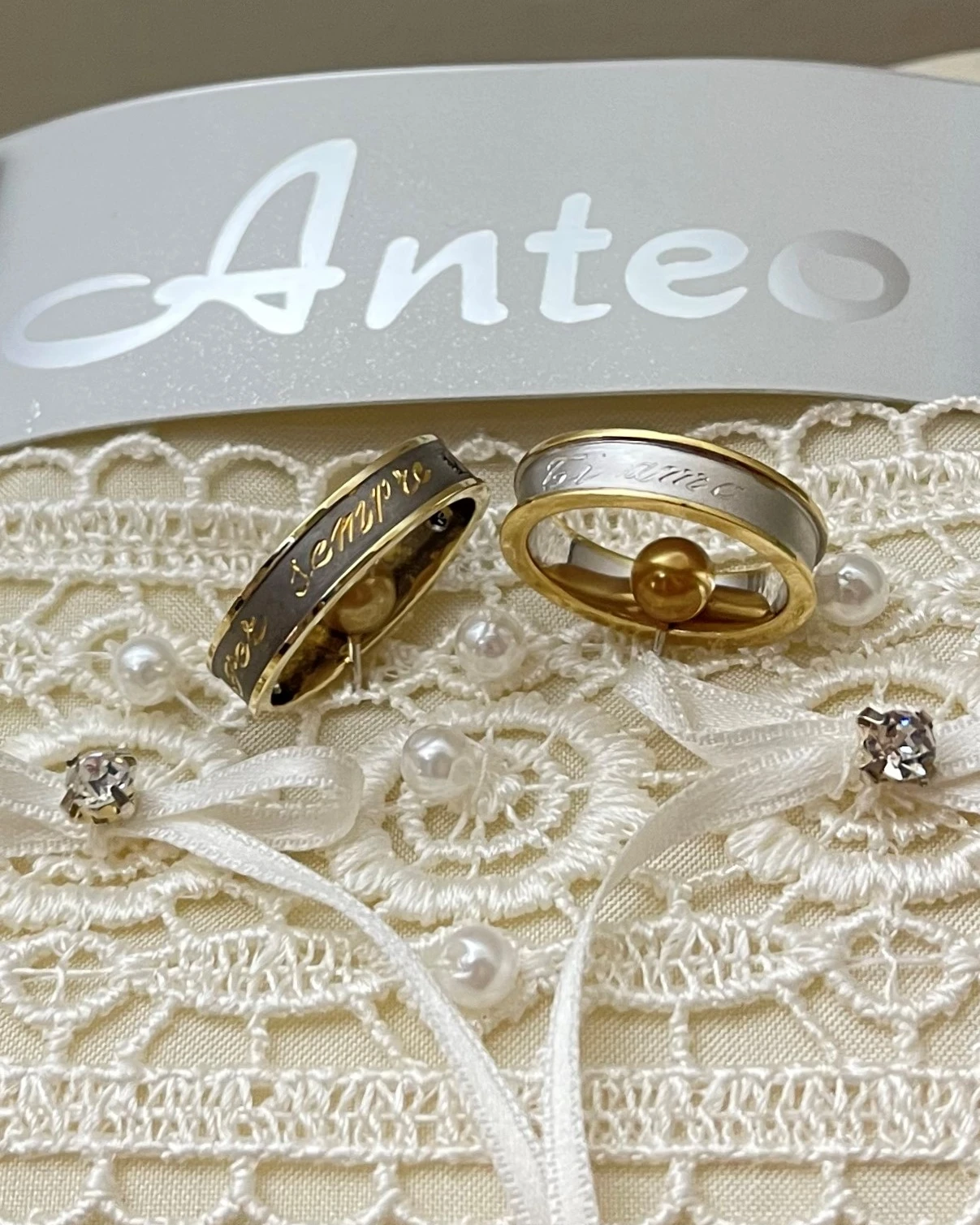 Anteo fede in oro bianco e giallo  cod: JT139  (S)