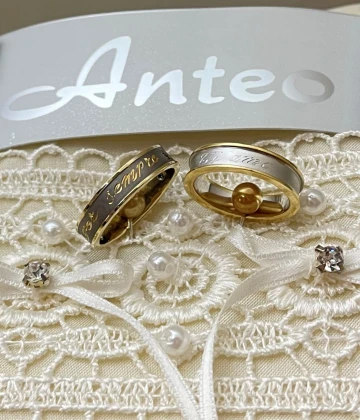 Anteo fede in oro bianco e giallo  cod: JT139  (S)