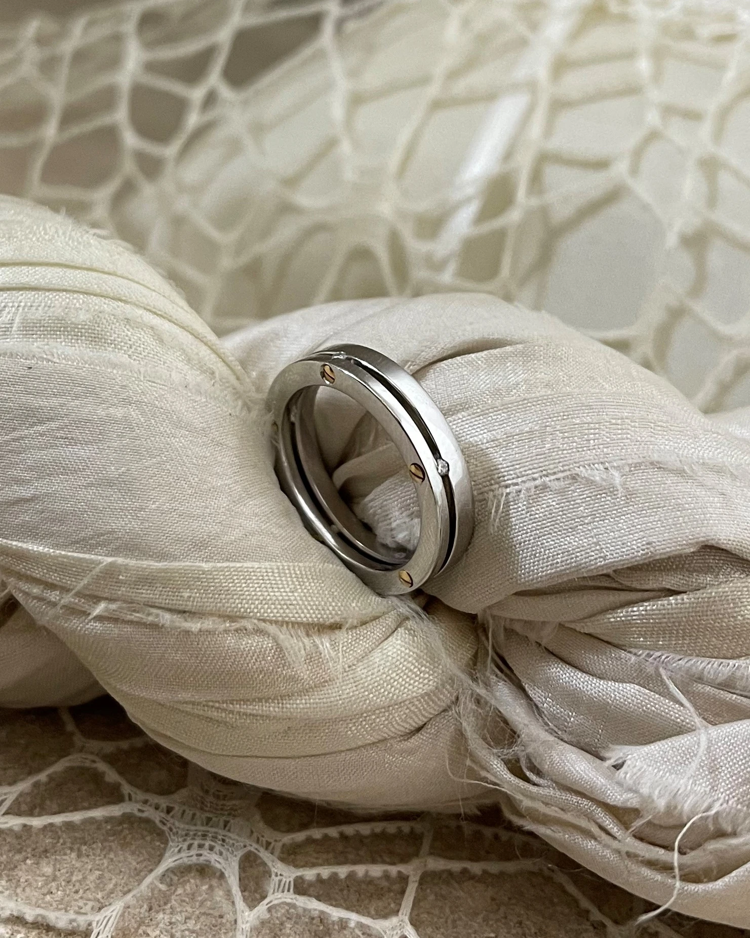 Anteo fede in oro bianco con brillanti  cod: 0553_1  (S)