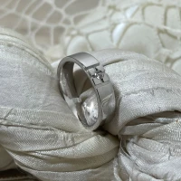 Anteo fede in oro bianco con brillanti  cod: T131/1  (S)