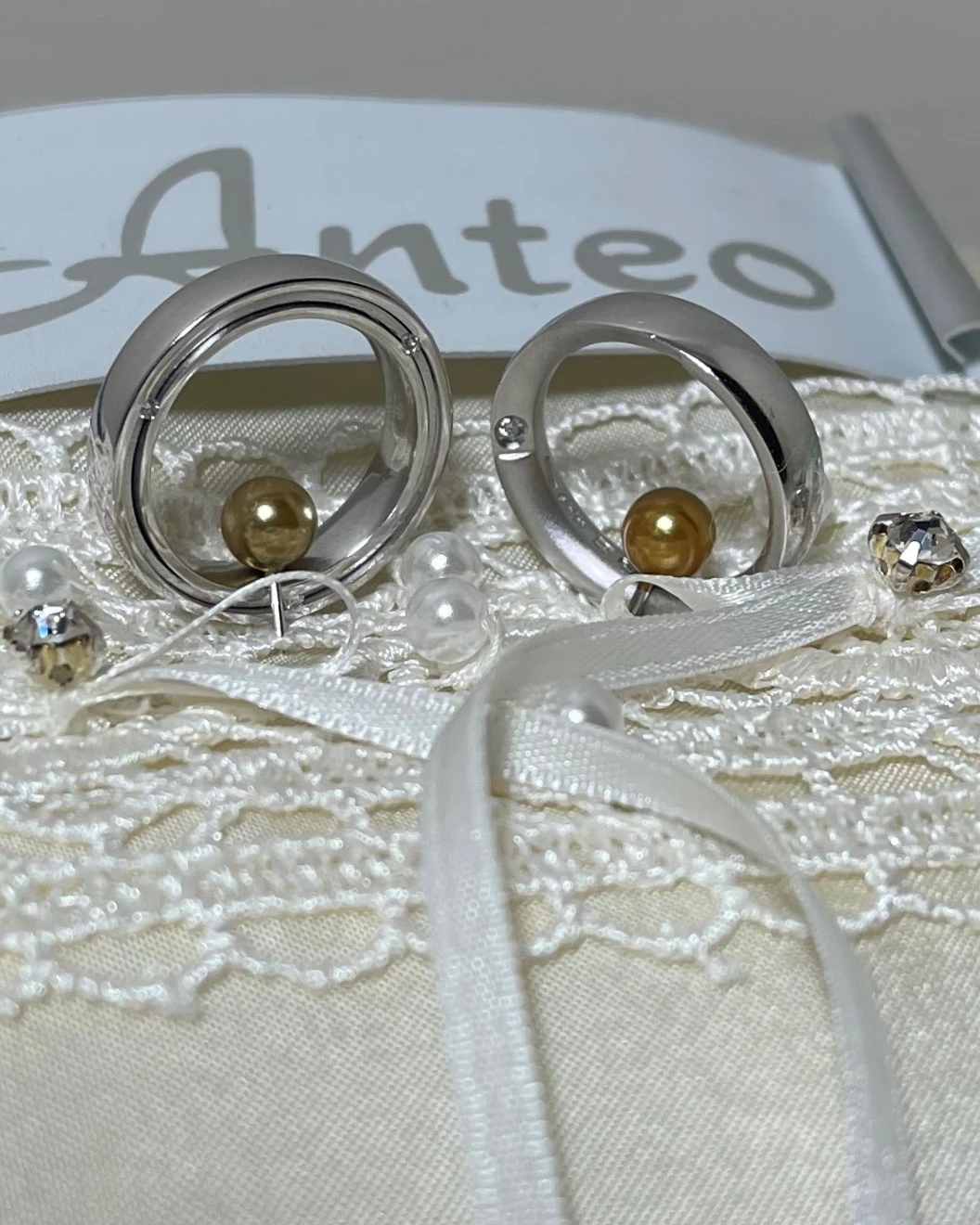 Anteo fede in oro bianco con brillanti  cod: 0903C  (S)