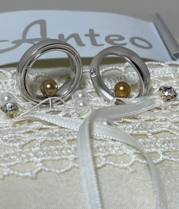 Anteo fede in oro bianco con brillanti  cod: 0030 (S)