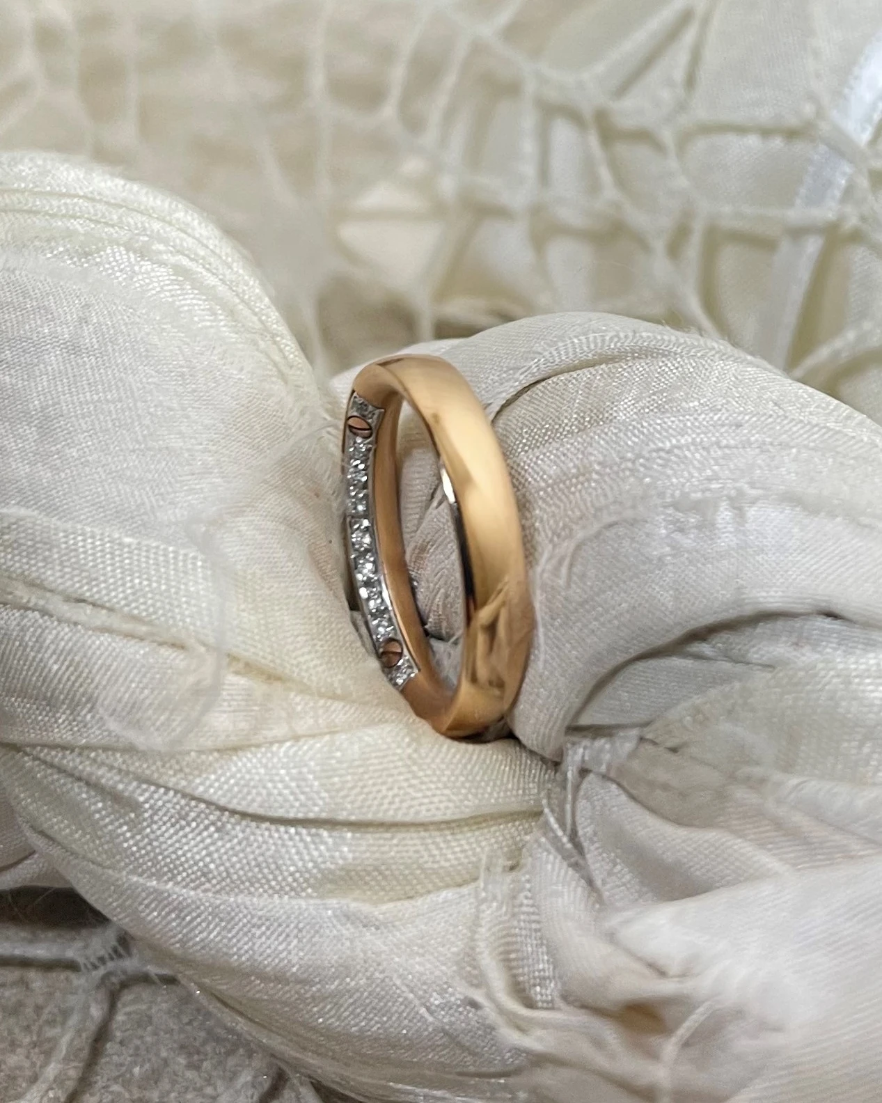 Anteo fede in oro rosa con brillanti cod: 0708  (S)