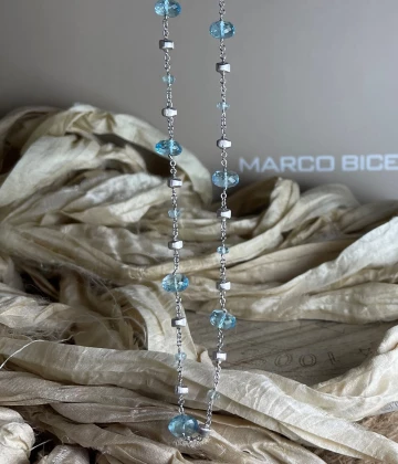 Marco Bicego Collana oro bianco e topazi azzurri cod: CB904-TP01 (W-02-410)