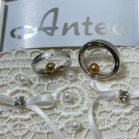 Anteo fede in oro bianco e giallo con brillanti cod: 0044  (S)