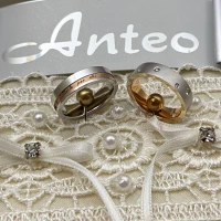 Anteo fede in oro bianco e rosa  cod: T167  (S)