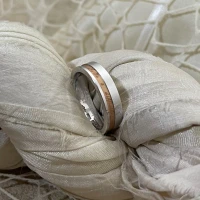 Anteo fede in oro bianco e rosa  cod: T167  (S)