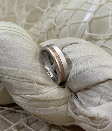 Anteo fede in oro bianco e rosa  cod: T167  (S)