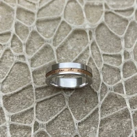 Anteo fede in oro bianco e rosa  cod: T167  (S)