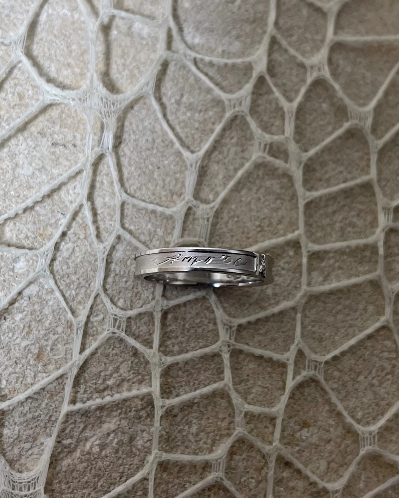 Anteo fede in oro bianco con brillanti  cod: 0808  (S)