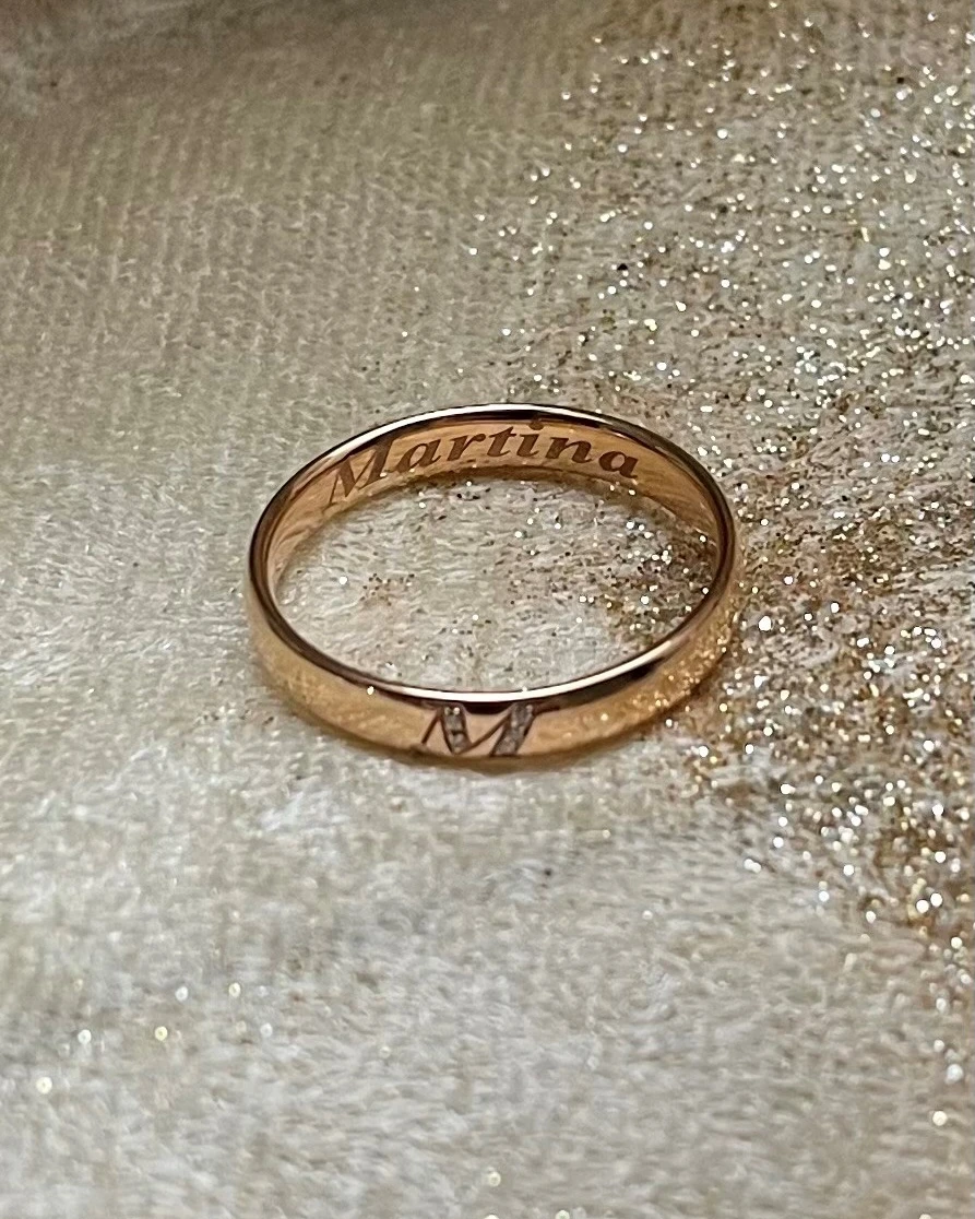 Polello fede in oro rosa con brillanti  cod: L3111UR