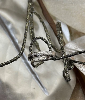 Polello fede in oro bianco con brillanti  cod: B3111DB