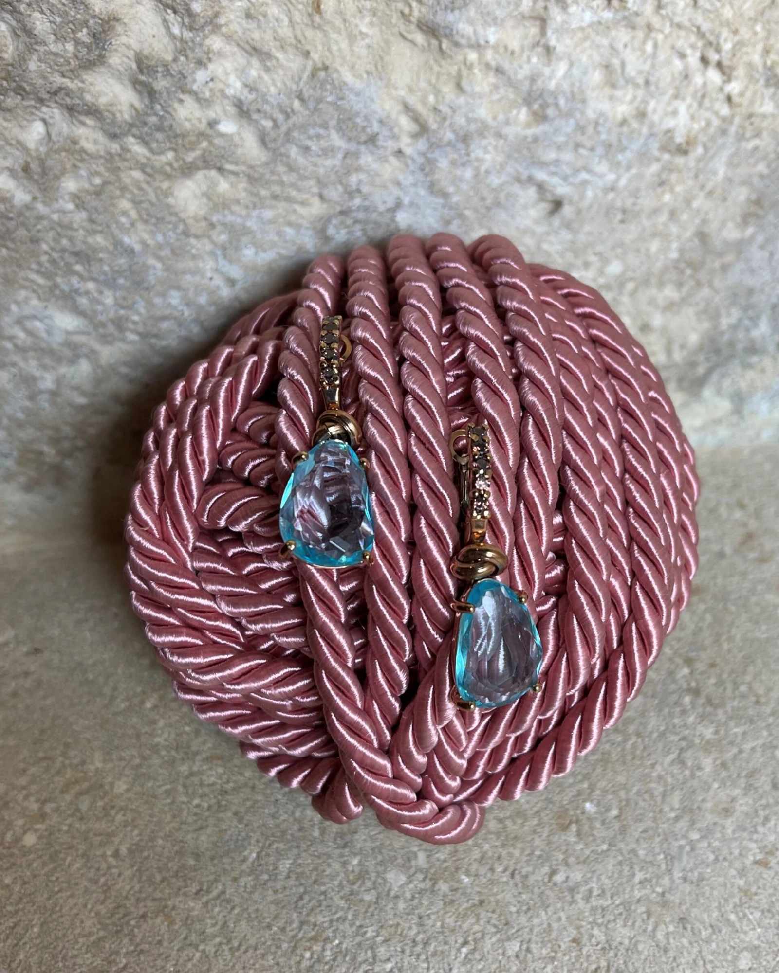 Orecchini argento rosa con topazio e zirconi cod: ESOR466