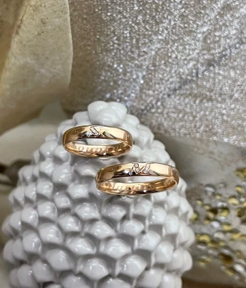 Polello fede in oro rosa con brillanti  cod: L3111UR