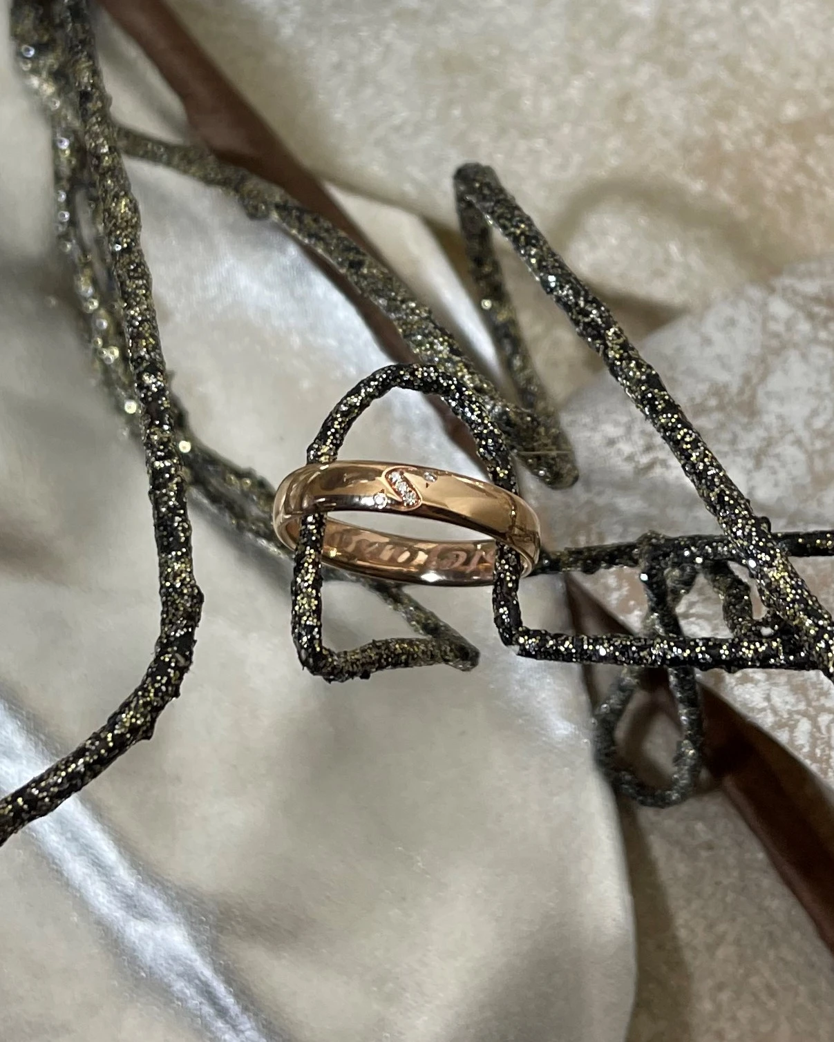 Polello fede in oro rosa con brillanti  cod: L3111UR