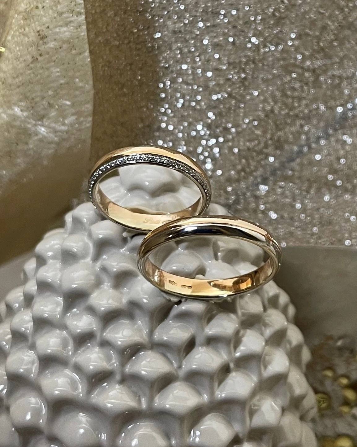 Polello fede in oro bianco e rosa cod: B3116UBR