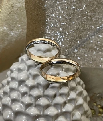 Polello fede in oro bianco e rosa cod: B3116UBR