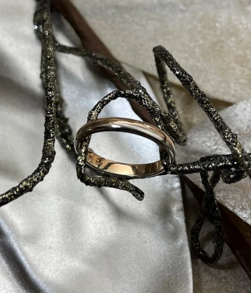 Polello fede in oro bianco e rosa cod: B3116UBR