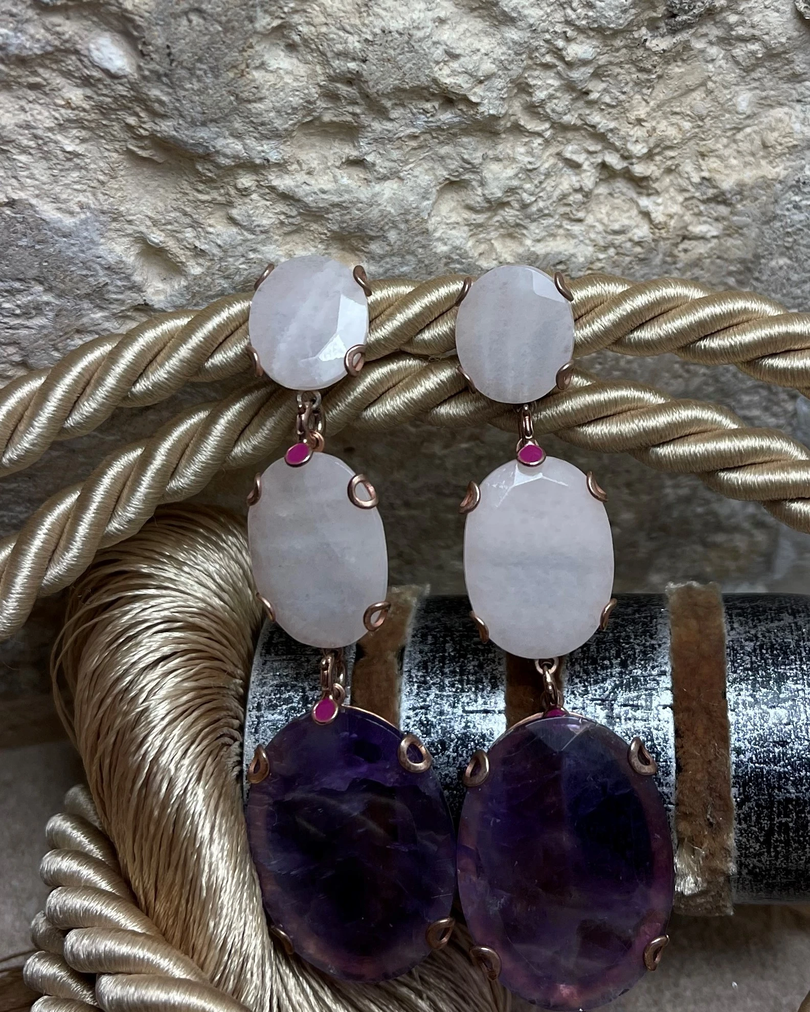 Orecchini argento con pietre naturali cod: NCA7