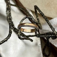 Polello fede in oro rosa con brillanti  cod: E3116DBR