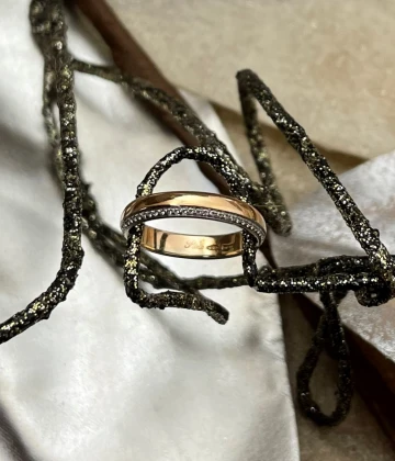 Polello fede in oro rosa con brillanti  cod: E3116DBR