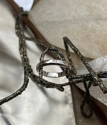 Polello fede in oro bianco con brillanti  cod: G1913DB