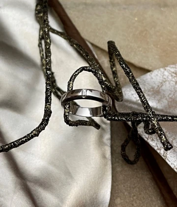 Polello fede in oro bianco con brillanti  cod: G2001DB