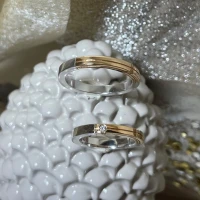 Polello fede in oro bianco e rosa cod: G2191UBR