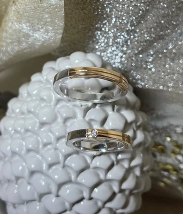 Polello fede in oro bianco e rosa cod: G2191UBR