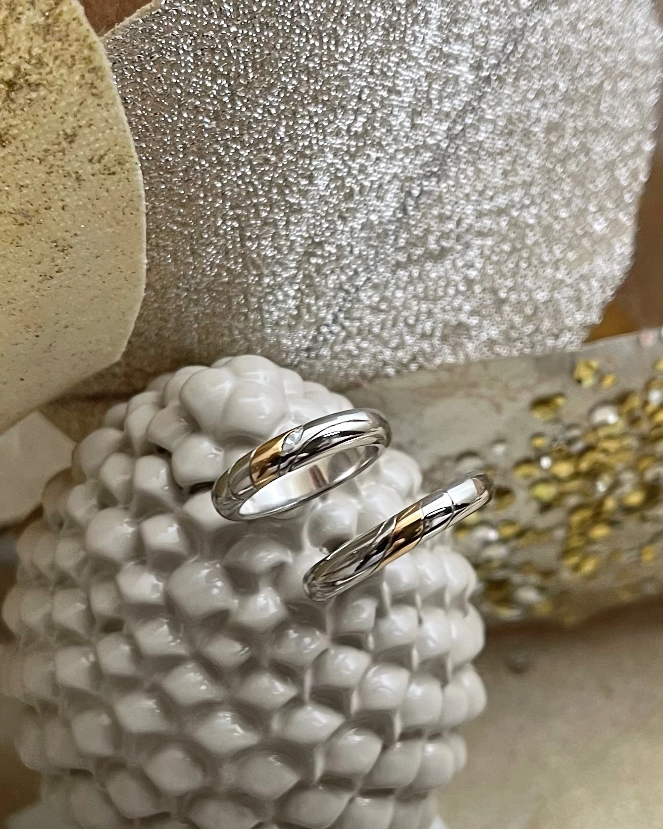 Polello fede in oro bianco e rosa cod: G2188UBR