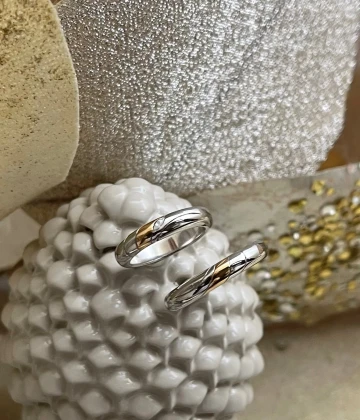 Polello fede in oro bianco e rosa cod: G2188UBR