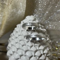 Polello fede in oro bianco con brillanti  cod: G1800DB