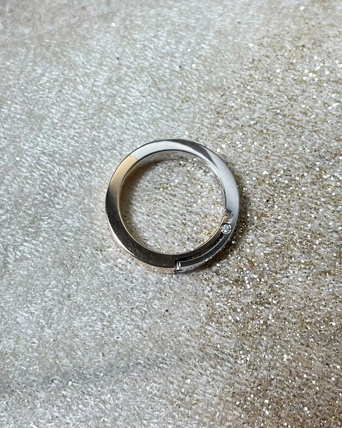 Polello fede in oro bianco e rosa con brillanti  cod: G2192DBR