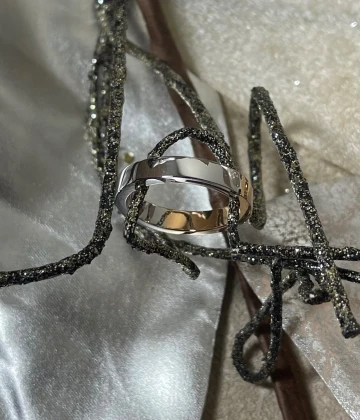 Polello fede in oro bianco e rosa cod: G2192UBR